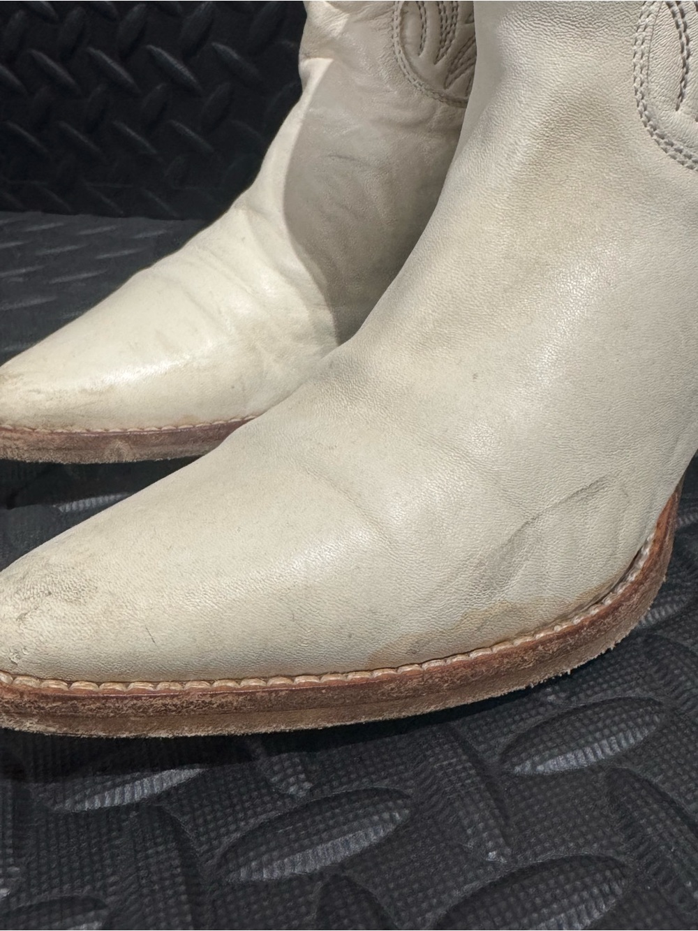 Steve Madden Women’s White Leather Western Cowboy Boots Size 38 Embroidered - Picture 3 of 12